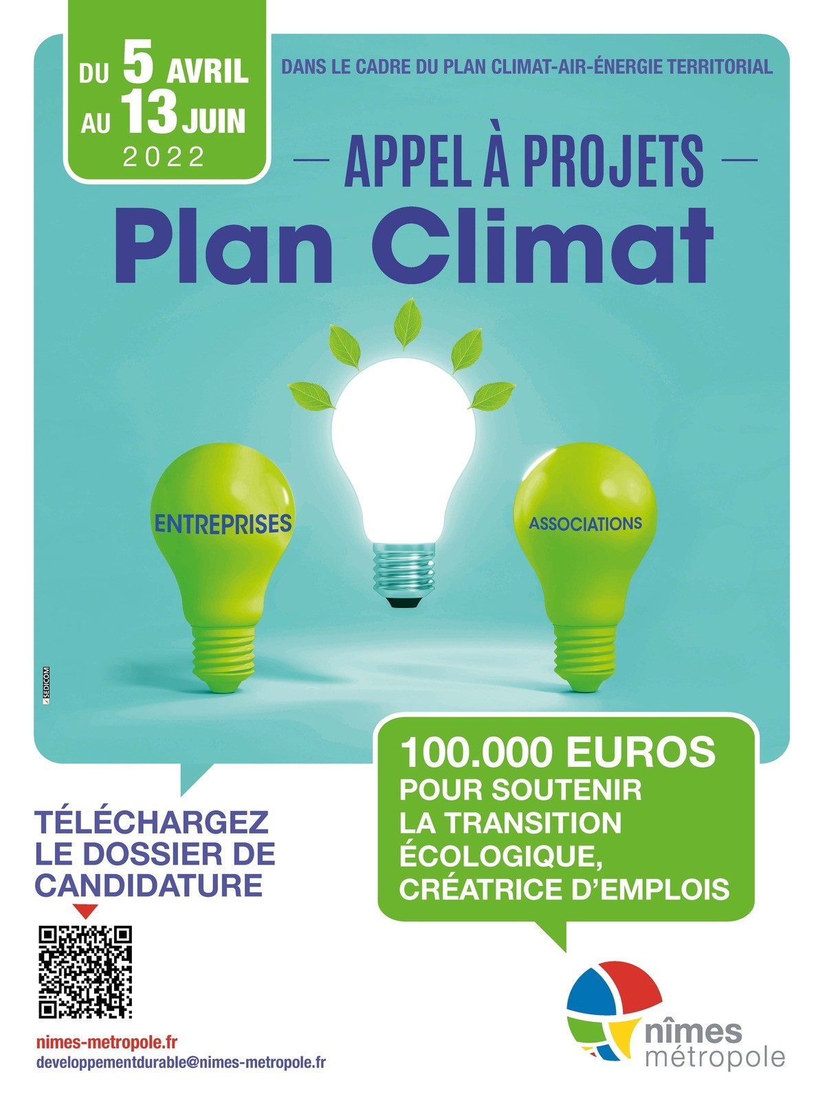 Appel à projets Plan Climat - Nîmes Métropole -    Candidatures du 5 avril au 13 juin 2022
