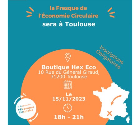Fresque de l'économie Circulaire dans la boutique Hex Eco à Toulouse