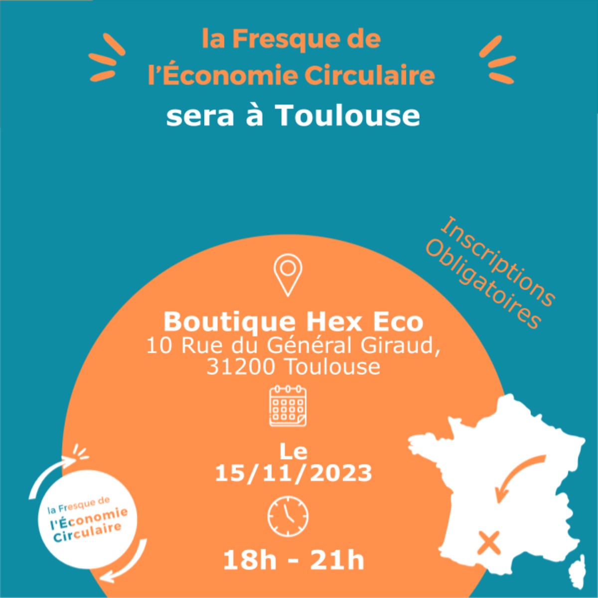 Fresque de l'économie Circulaire dans la boutique Hex Eco à Toulouse