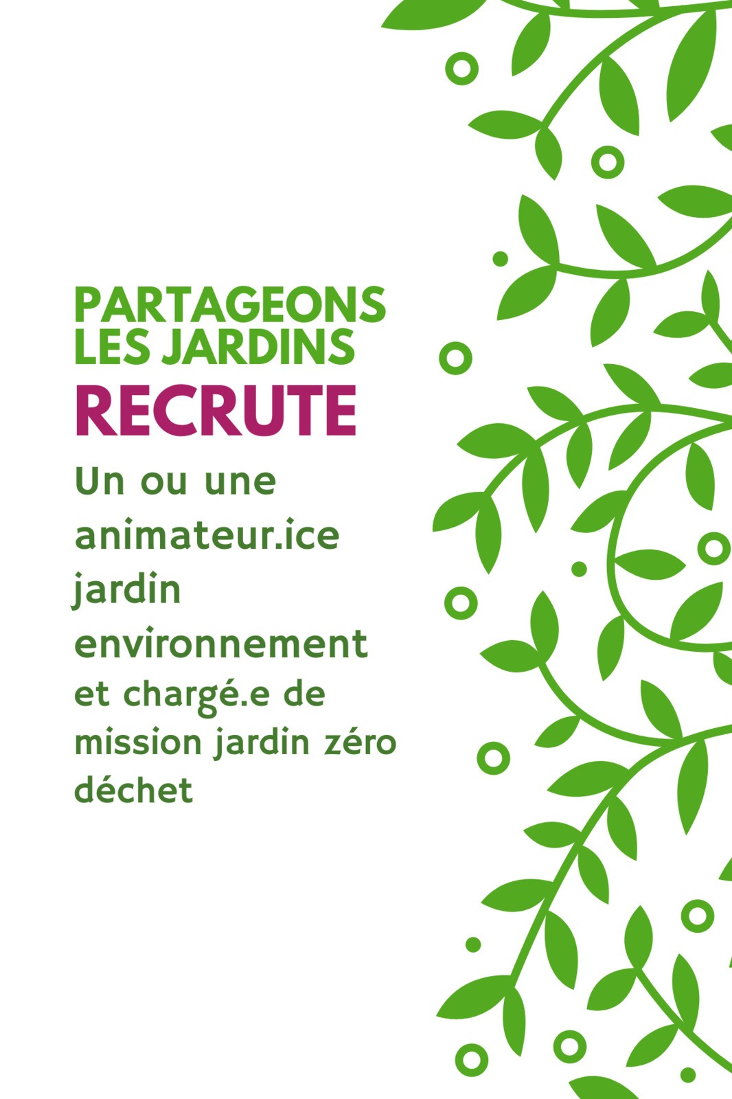 Partageons les Jardins recrute ! Animateur.ice jardin, environnement et Chargé.e de mission jardin zéro déchet - Toulouse